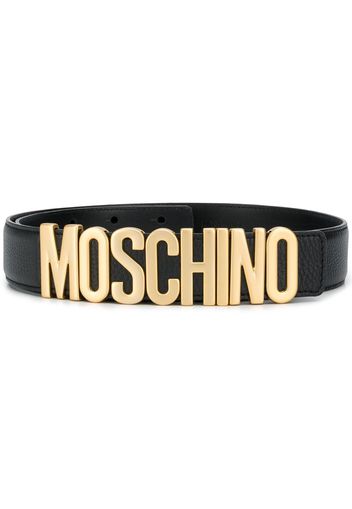 Moschino Gürtel mit Logo-Schild - Schwarz