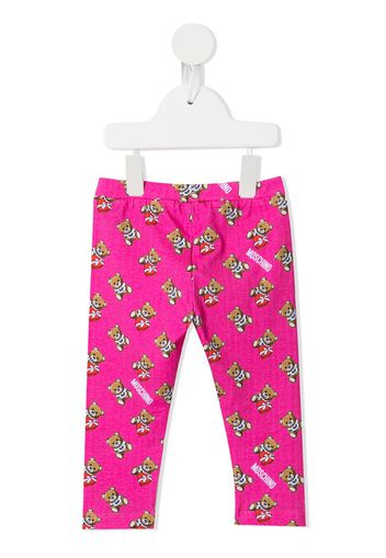 Moschino Kids Leggings mit Teddy-Print - Rosa