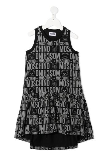 Moschino Kids Kleid mit Teddy-Print - Schwarz