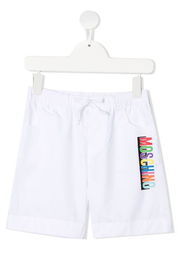 Moschino Kids Shorts mit Logo-Print - Weiß