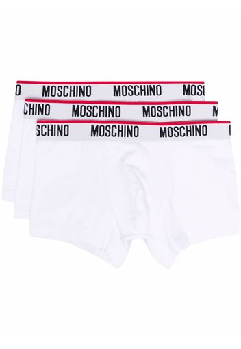 Moschino 3er-Pack Shorts mit Logo-Bund - Weiß