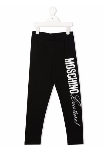 Moschino Kids Hose mit Logo-Print - Schwarz