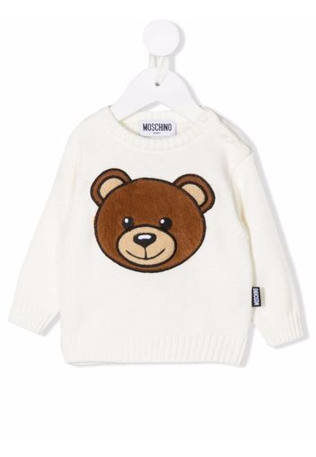 Moschino Kids Sweatshirt mit Teddy - Weiß