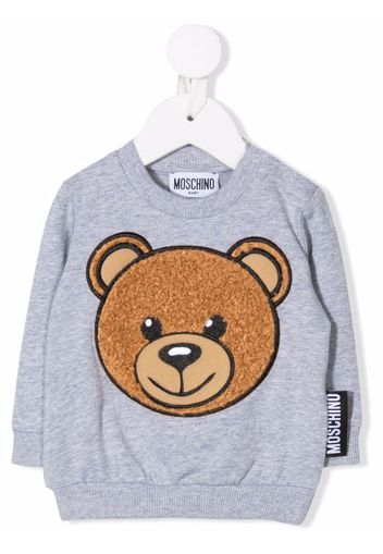 Moschino Kids Sweatshirt mit Teddy-Stickerei - Grau