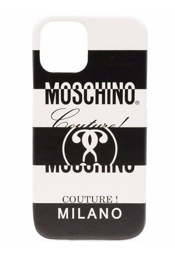 Moschino iPhone 12/12 Pro-Hülle mit Logo-Print - 1001 - Fantasia Bianco