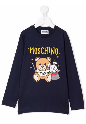 Moschino Kids Sweatshirt mit Teddy - Blau