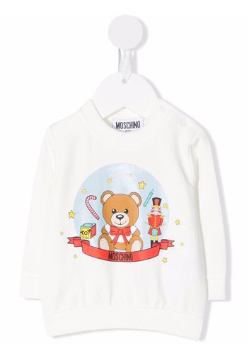 Moschino Kids Pullover mit Teddy - Weiß