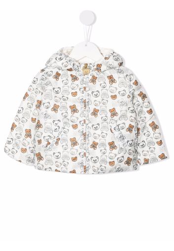 Moschino Kids Daunenjacke mit Teddy - Weiß