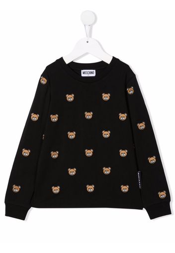 Moschino Kids Sweatshirt mit Teddy-Stickerei - Schwarz