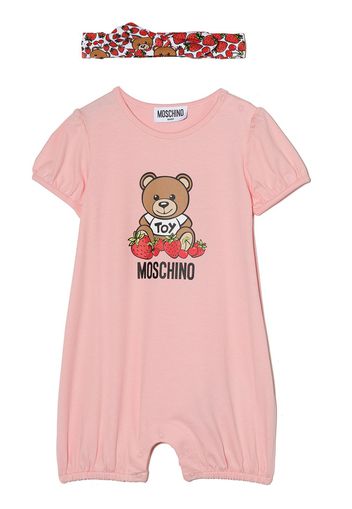 Moschino Kids Strampler mit Erdbeeren-Print - Rosa