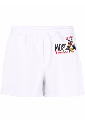 Moschino Sport-Shorts mit Logo-Print - Weiß