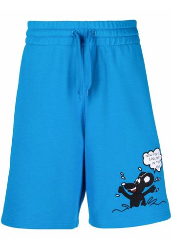 Moschino Shorts mit Tier-Patch - Blau