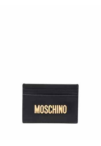 Moschino Kartenetui mit Logo-Schild - Schwarz