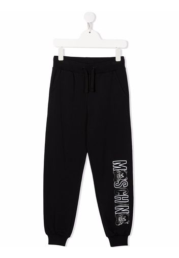 Moschino Kids Jogginghose mit Metallic-Print - Schwarz