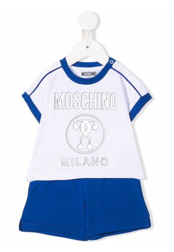 Moschino Kids Jogginganzug mit Logo-Print - Weiß