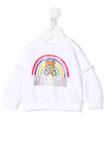 Moschino Kids Sweatshirt mit Logo-Print - Weiß