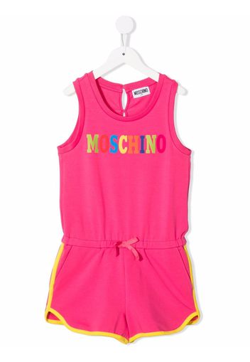 Moschino Kids Playsuit mit Logo-Print - Rosa