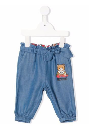 Moschino Kids TENCEL™ Hose mit Teddy-Print - Blau