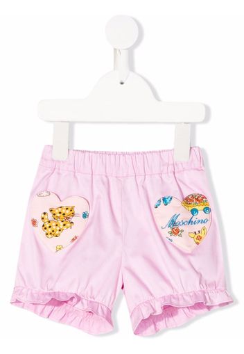 Moschino Kids Shorts mit Logo-Patch - Rosa