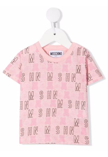 Moschino Kids all-over logo-print T-shirt - Rosa