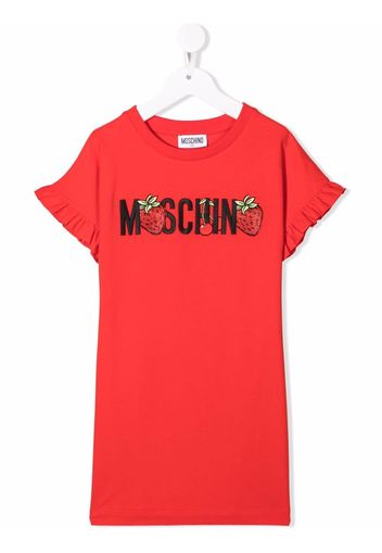 Moschino Kids strawberry-logo T-shirt dress - Rot