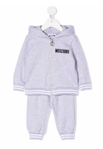 Moschino Kids teddy-print hooded tracksuit - Grau