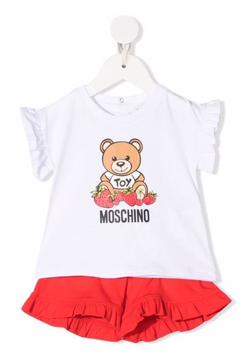 Moschino Kids ruffled cotton shorts - Weiß