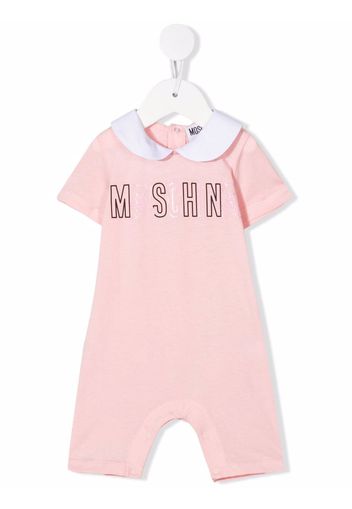 Moschino Kids logo-print shortsleeved babygrow - Rosa