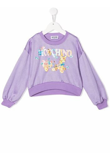 Moschino Kids logo-print sweatshirt - Violett