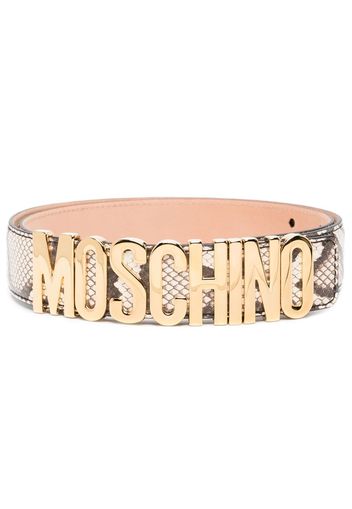 Moschino Gürtel mit Schlangen-Optik - Grün