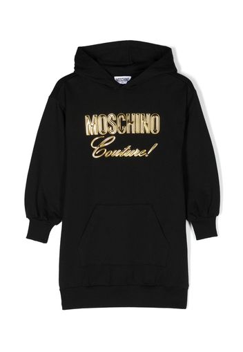 Moschino Kids logo-patch sweatshirt dress - Schwarz