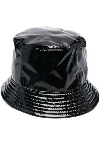 Moschino patent bucket hat - Schwarz