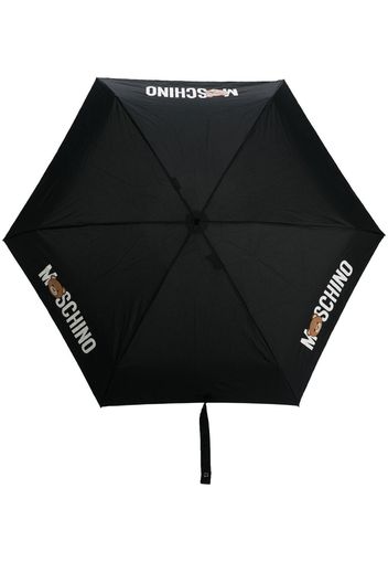 Moschino Regenschirm mit Logo-Print - Schwarz