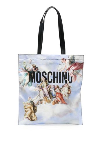 Moschino Schultertasche mit grafischem Print - Blau