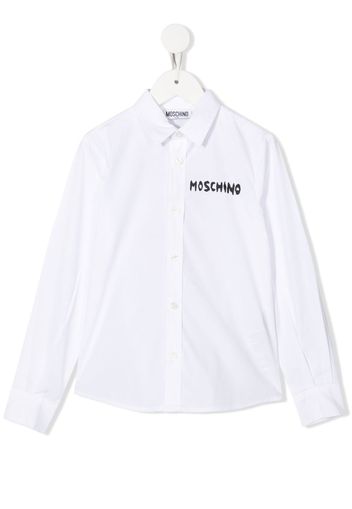 Moschino Kids logo-print long-sleeve shirt - Weiß