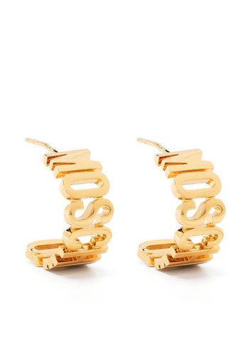 Moschino logo-lettering half-hoop earrings - Gold