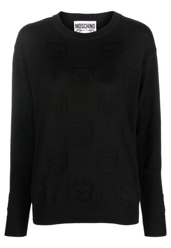 Moschino Jacquard-Pullover mit Teddy - Schwarz