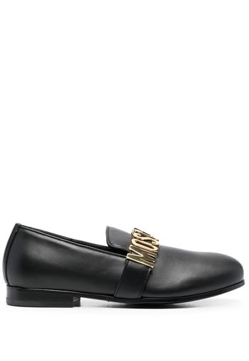 Moschino Loafer mit Logo-Schild - Schwarz