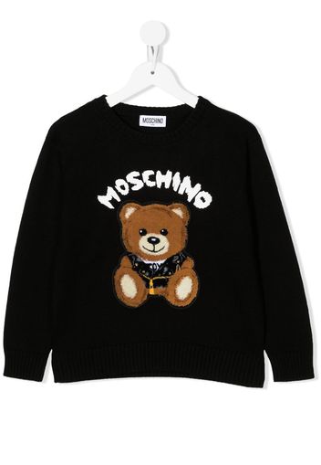 Moschino Kids Teddy motif jumper - Schwarz