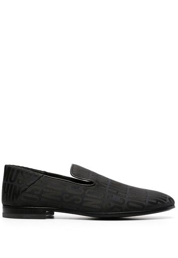 Moschino logo-print loafers - Schwarz