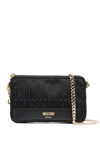 Moschino Schultertasche mit Logo - Schwarz