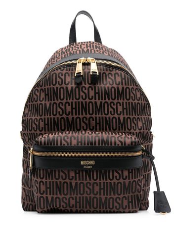 Moschino Rucksack mit Logo-Print - Braun