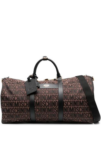 Moschino Reisetasche mit Logo-Print - Braun