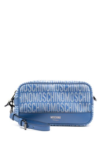 Moschino Kosmetiktasche mit Logo - Blau