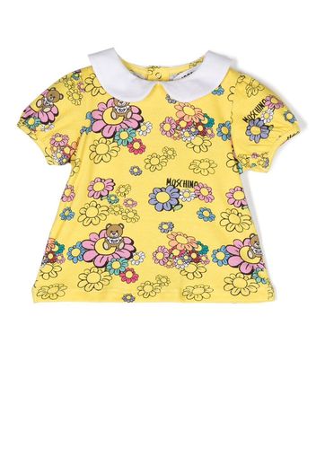 Moschino Kids Bluse mit Blumen-Print - Gelb