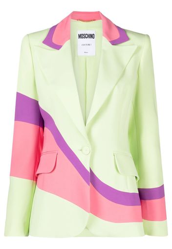 Moschino colour-block single-breasted blazer - Grün