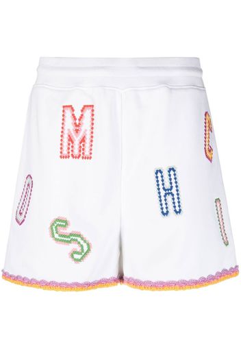 Moschino Shorts mit Logo-Stickerei - Weiß