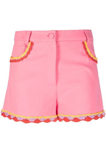 Moschino High-Waist-Shorts mit Spitzenborten - Rosa