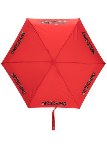 Moschino logo-print umbrella - Rot