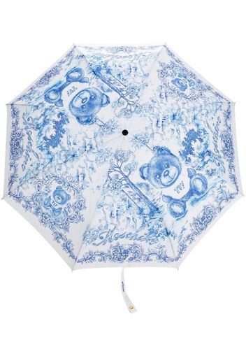 Moschino Teddy Bear-print compact umbrella - Weiß